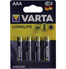 Батарейка AAA/ Батарейка Varta LONGLIFE LR03 AAA BL4 Alkaline 1.5V (4103) (4/96) (4 шт.)