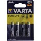 Батарейка AAA/ Батарейка Varta LONGLIFE LR03 AAA BL4 Alkaline 1.5V (4103) (4/96) (4 шт.)