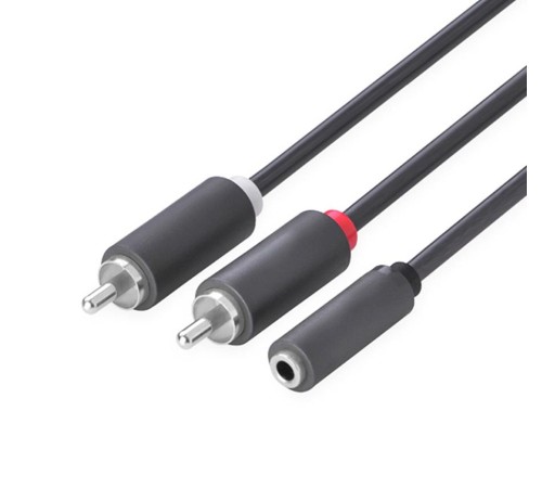 GCR Кабель-переходник аудио 0.3m jack 3,5mm / 2 х RCA , черный, F/M, GCR-51841 GCR Кабель-переходник аудио 0.3m jack 3,5mm / 2 х RCA , черный, F/M, GCR-51841