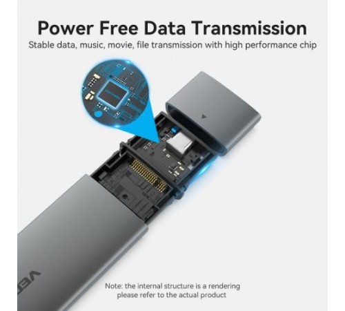 Корпус для SSD Vention USB 3.1 Gen 2-C M.2 NVMe Серый
