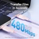Кабель Vention USB 2.0 CM/CM - 2м. Чёрный 5А PD240W, шт.