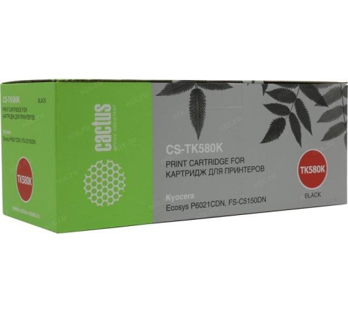 -/ Картридж лазерный Cactus CS-TK580K TK-580K черный (3500стр.) для Kyocera FS-C5150DN/P6021 Ecosys