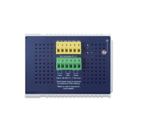 коммутатор/ PLANET IP30 Industrial L2+/L4 16-Port 1000T 802.3at PoE+ 2-Port 1000T + 2-port 100/1000X SFP Full Managed Switch (-40 to 75 C, dual redundant power input on 48~56VDC terminal block, DIDO, ERPS Ring Supported, 1588)