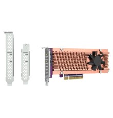 Плата расширения/ QNAP QM2-2P-384A 2 x M.2 22110 or 2280 PCIe (Gen3 x8) NVMe SSD slots. Low-profile flat and Full-height brackets included.