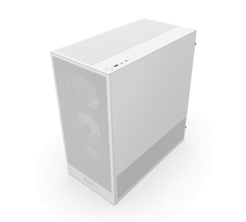 Корпус ПК без блока питания/ Case NZXT H5 Flow RGB, Midi-Tower, TG, 4x120mm RGB, 1xUSB-A 3.2 + 1xUSB-C 3.2, E-ATX, ATX, mATX, mITX White