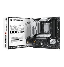 Материнская плата MAXSUN MS-Terminator B860M, LGA1851, B860, 4*DDR5, 4*SATA3, 3*M.2, USB 3.2, USB 2.0, Type-C, 1*PCIEx16, 1*PCIex4, 1*PCIex1, HDMI+DP, mATX