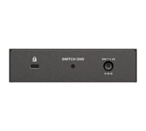 коммутатор D-Link Неуправляемый PoE-коммутатор, 5x1000Base-T (4x1000Base-T PoE), PoE-бюджет 60 Вт, корпус металл