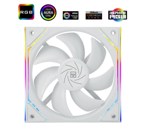 Кулер для корпуса/ Case Cooler Thermalright TL-M12W (120x124x25mm, 4-pin PWM, ARGB, 47.6CFM, 23.2dBA, 1500RPM, White) Кулер для корпуса/ Case Cooler Thermalright TL-M12W (120x124x25mm, 4-pin PWM, ARGB, 47.6CFM, 23.2dBA, 1500RPM, White)