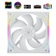 Кулер для корпуса/ Case Cooler Thermalright TL-M12W (120x124x25mm, 4-pin PWM, ARGB, 47.6CFM, 23.2dBA, 1500RPM, White)