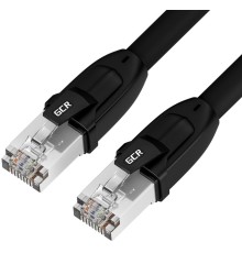 GCR Патч-корд PROF кат.8 ethernet  15.0m F/FTP,  RJ45, CU, 26 AWG, литой, прямой, черный, экранированные коннекторы, GCR-52352