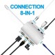 Greenconnect Адаптер-переходник Type C на RJ45 + HDMI + VGA + Card Reader + USB3.0-разветвитель на 2 пота