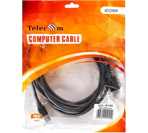 Кабель/ Кабель удлинительный USB3.0 Am-Af 3m Telecom черный (TUS708-3M)