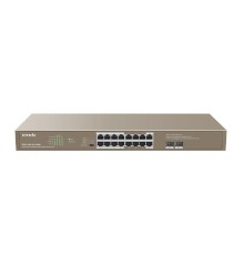 Коммутатор/ Tenda TEG1118P-16-250W Коммутатор неуправляемый PoE, 16 портов, 16x1 Гбит/с, PoE 16х30 Вт (до 230Вт), SFP 2x1 Гбит/с, установка в стойку