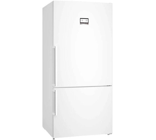 Холодильник BOSCH Full NoFrost, Serie   6, Габариты 186x86x81, Общий пол. объем: 619 (х:479, м:140),белый, Цифровой LCD дисплей, Внешние высокие металлические ручки, Multi Airflow, AirFresh Filter, Верхнее LED освещение, Два отделения для молочных продукт