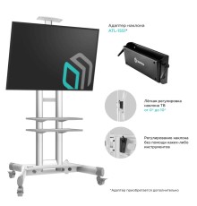 ONKRON мобильная стойка для ТВ и профессиональных дисплеев 40"-70", макс 45.5кг, белая TS1552