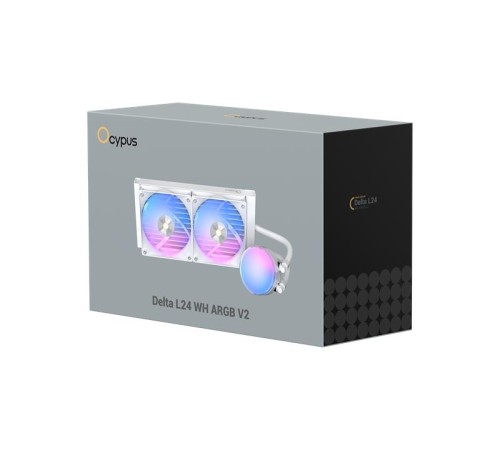Система водяного охлаждения Ocypus Delta L24 WH ARGB V2, 240mm, ARGB Pump,2x120mm ARGB fans, LGA115X/1200/1700/18XX, AM4/AM5