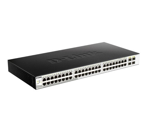 Коммутатор/ DGS-1210-52/ME/B Managed L2 Metro Ethernet Switch 48x1000Base-T, 4x1000Base-X SFP, Surge 6KV, CLI, RJ45 Console, RPS, Dying Gasp