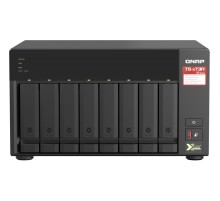 Сетевое хранилище без дисков/ SMB QNAP TS-873A-8G NAS, 8 trays 3,5"/2,5", 2x2,5 GbE BASE-T, 2 x M.2 NVMe 2280 slots, quad-core AMD Ryzen V1500B 2,2 GHz, 8 GB SO-DIMM DDR4 (1 x 8 GB) up to 64GB (2x32 GB)