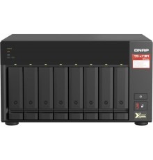Сетевое хранилище без дисков/ SMB QNAP TS-873A-8G NAS, 8 trays 3,5"/2,5", 2x2,5 GbE BASE-T, 2 x M.2 NVMe 2280 slots, quad-core AMD Ryzen V1500B 2,2 GHz, 8 GB SO-DIMM DDR4 (1 x 8 GB) up to 64GB (2x32 GB)