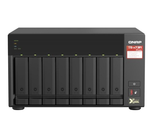 Сетевое хранилище без дисков/ SMB QNAP TS-873A-8G NAS, 8 trays 3,5"/2,5", 2x2,5 GbE BASE-T, 2 x M.2 NVMe 2280 slots, quad-core AMD Ryzen V1500B 2,2 GHz, 8 GB SO-DIMM DDR4 (1 x 8 GB) up to 64GB (2x32 GB) Сетевое хранилище без дисков/ SMB QNAP TS-873A-8G NAS, 8 trays 3,5"/2,5", 2x2,5 GbE BASE-T, 2 x M.2 NVMe 2280 slots, quad-core AMD Ryzen V1500B 2,2 GHz, 8 GB SO-DIMM DDR4 (1 x 8 GB) up to 64GB (2x32 GB)