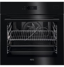 Встраиваемая электрическая духовка AEG/ Духовой шкаф с паром SteamCrisp ,пиролиз,сенсорный дисплей EXCite, основной цвет -черный,, таймер отключения, отложенный старт, будильник, хромированные направляющие из нержавеющей стали Easy Entry ,термозонд