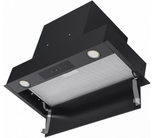 ВЫТЯЖКА MAUNFELD FANTASY LIGHT 60 Black/ ширина 600 мм, полновстраиваемая, сенсорное управление, 3 скорости, 800 м3/ч, 40 дБ, светодиодное LED освещение, опция: угольный фильтр CF190C, черный цвет