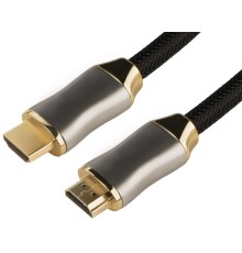 Greenconnect Кабель 1.0m HDMI версия 2.0, HDR 4:2:2, Ultra HD, 4K 60 fps 60Hz/5K*30Hz, 3D, AUDIO, 18.0 Гбит/с, 28/28 AWG, OD7.3mm, тройной экран, черный нейлон, DELUX, GCR-51280