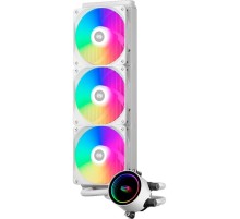 Система охлаждения/ Water Cooling System PCCooler DA360 ARGB WH (280W, 360mm, White, ARGB/ Fans: 3x120mm, 72.1CFM, 33.8dBA, 1800RPM/ Pump height 55mm, 28dBA, 3000RPM, Rad thickness 27mm/ S: 1851, 1700, 1200, 20XX, 115X, AM5, AM4)