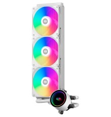 Система охлаждения/ Water Cooling System PCCooler DA360 ARGB WH (280W, 360mm, White, ARGB/ Fans: 3x120mm, 72.1CFM, 33.8dBA, 1800RPM/ Pump height 55mm, 28dBA, 3000RPM, Rad thickness 27mm/ S: 1851, 1700, 1200, 20XX, 115X, AM5, AM4)