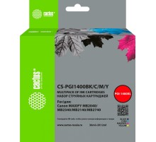 -/ Картридж струйный Cactus CS-PGI1400BK/C/M/Y 4цв. набор (72мл) для Canon MB2050/MB2350/MB2040/MB2340