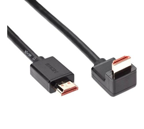 Кабель/ Кабель HDMI---HDMI ver 2.0 угловой коннектор 90град  2м,Telecom <TCG225-2M>