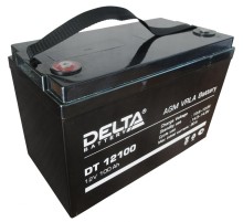 Батарея DELTA серия DT, DT 12100, напряжение 12В, емкость 100Ач (разряд 20 часов),  макс. ток разряда (5 сек.) 1000А, макс. ток заряда 30А, свинцово-кислотная типа AGM, клеммы под болт М8, ДxШxВ 330х173х215мм., вес 28.6кг., срок службы 7-10 лет./ Battery