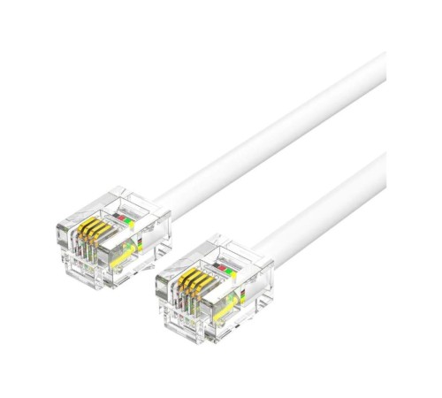 Кабель телефонный Vention плоский RJ11 (6P4C) - 2м. Белый Кабель телефонный Vention плоский RJ11 (6P4C) - 2м. Белый