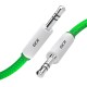 Greenconnect Кабель аудио 0.5m jack 3,5mm/jack 3,5mm зеленый нейлон, белые коннекторы зеленая окантовка, ультрагибкий, 28 AWG, M/M, Premium, экран, стерео, GCR-AVC8262-0.5m