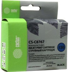 -/ Картридж струйный Cactus CS-C8767 №130 черный (29мл) для HP DJ 5740/5743/5745/5748/5793/5940/5943/65