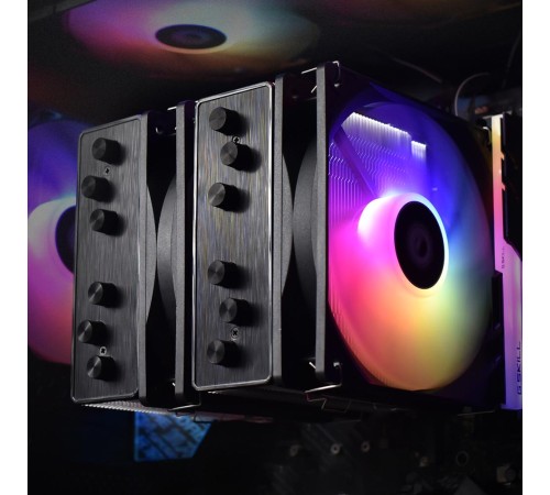 Кулер для процессора/ CPU Cooler ID-COOLING SE-55 ARGB (250W, 4-pin PWM, 153mm, Al/Cu, 6x6mm, ARGB, 2x120mm, 68.2CFM, 35.2dBA, 1500RPM, S: 1700/1200/115X, AM5/AM4, Black) Кулер для процессора/ CPU Cooler ID-COOLING SE-55 ARGB (250W, 4-pin PWM, 153mm, Al/Cu, 6x6mm, ARGB, 2x120mm, 68.2CFM, 35.2dBA, 1500RPM, S: 1700/1200/115X, AM5/AM4, Black)