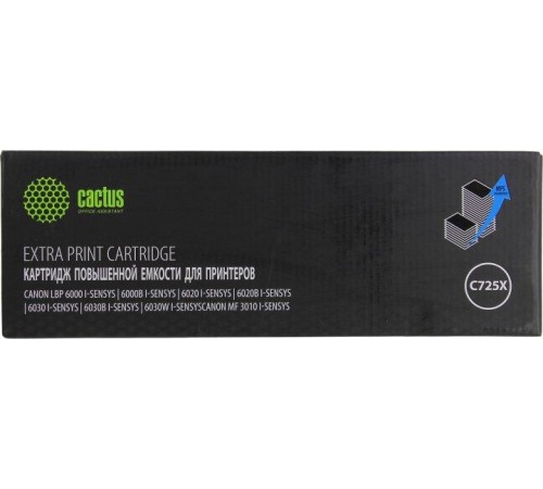 -/ Картридж лазерный Cactus CS-C725X-MPS 725X черный (3000стр.) для Canon LBP 6000/6020/6030B i-Sensys