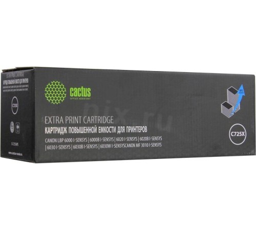 -/ Картридж лазерный Cactus CS-C725X-MPS 725X черный (3000стр.) для Canon LBP 6000/6020/6030B i-Sensys