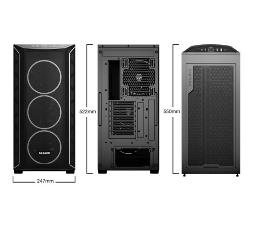 Корпус ПК без блока питания/ Case be quiet! SHADOW BASE 800 FX, Full-Tower, TG, 4x140mm ARGB, 2xUSB-A 3.2, 1xUSB 3.2 Type-C, E-ATX, ATX, mATX, mITX Black