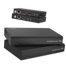 GCR Удлинитель HDMI 2.0 по витой паре 4K 60Hz до 120М передатчик + приемник, поддержка HDCP, IR & POC, RS232, LOOP OUT