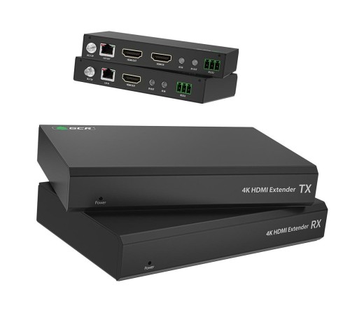 GCR Удлинитель HDMI 2.0 по витой паре 4K 60Hz до 120М передатчик + приемник, поддержка HDCP, IR & POC, RS232, LOOP OUT GCR Удлинитель HDMI 2.0 по витой паре 4K 60Hz до 120М передатчик + приемник, поддержка HDCP, IR & POC, RS232, LOOP OUT