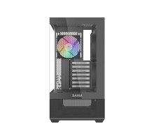 Корпус ПК без блока питания/ Case SAMA V40 Black, Midi-Tower, TG, 6x120mm ARGB, 2xUSB 3.0 + 1xUSB 3.1 Type-C, ATX, mATX, mITX Black