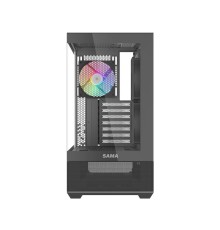 Корпус ПК без блока питания/ Case SAMA V40 Black, Midi-Tower, TG, 6x120mm ARGB, 2xUSB 3.0 + 1xUSB 3.1 Type-C, ATX, mATX, mITX Black