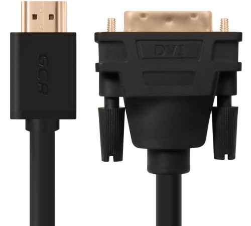 Greenconnect Кабель HDMI-DVI 1.0m черный, OD7.3mm, 28/28 AWG, позолоченные контакты, 19pin AM / 24+1M AM double link, GCR-HD2DVI1-1.0m, тройной экран Greenconnect Кабель HDMI-DVI 1.0m черный, OD7.3mm, 28/28 AWG, позолоченные контакты, 19pin AM / 24+1M AM double link, GCR-HD2DVI1-1.0m, тройной экран