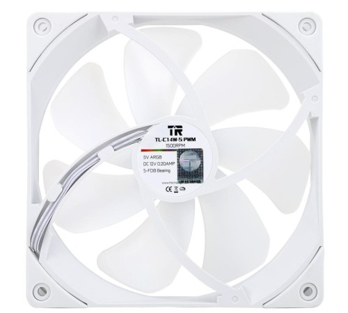 Кулер для корпуса/ Case Cooler Thermalright TL-C14W-Sx3 (140x140x26mm, 4-pin PWM, ARGB, 74.3CFM, 26.6dBA, 1500RPM, White) Кулер для корпуса/ Case Cooler Thermalright TL-C14W-Sx3 (140x140x26mm, 4-pin PWM, ARGB, 74.3CFM, 26.6dBA, 1500RPM, White)