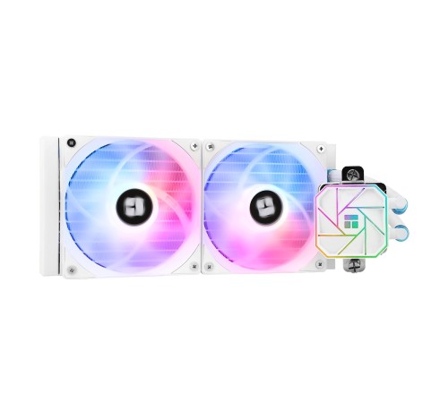 Водяное охлаждение для процессора/ Water Cooling System Thermalright Aqua Elite 240 White Argb V3 (240mm, White, ARGB/ Fans: 2x120mm, 66.17CFM, 25.6dBA, 1500RPM/ Pump height 53mm, 23dBA, 3300RPM, Rad thickness 27mm/ S: 1200, 1700, 1851, 2011, 2066, 115X,