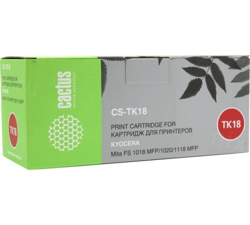 -/ Картридж лазерный Cactus CS-TK18 TK-18 черный (7200стр.) для Kyocera Mita FS 1018/1020/1118