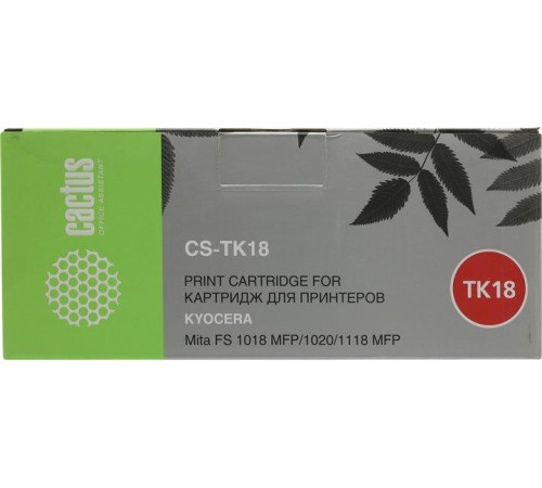 -/ Картридж лазерный Cactus CS-TK18 TK-18 черный (7200стр.) для Kyocera Mita FS 1018/1020/1118