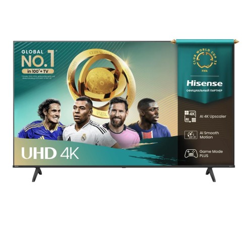 Телевизор ЖК 50'' Hisense/ 50", Ultra HD, VA, Smart TV (ОС VIDAA U8.5), Wi-Fi, DVB-T2/C/S2, 2х7W, CI+(1.4), 3хHDMI, 2хUSB, Works with Alexa, Alexa Built-in, VIDAA Voice, Yandex, Black, 2025