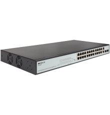 Коммутатор ORIGO Настраиваемый L2 PoE-коммутатор, 24x100Base-TX PoE, 2xCombo 1000Base-T/SFP, PoE-бюджет 280 Вт, комплект для установки в 19" стойку
